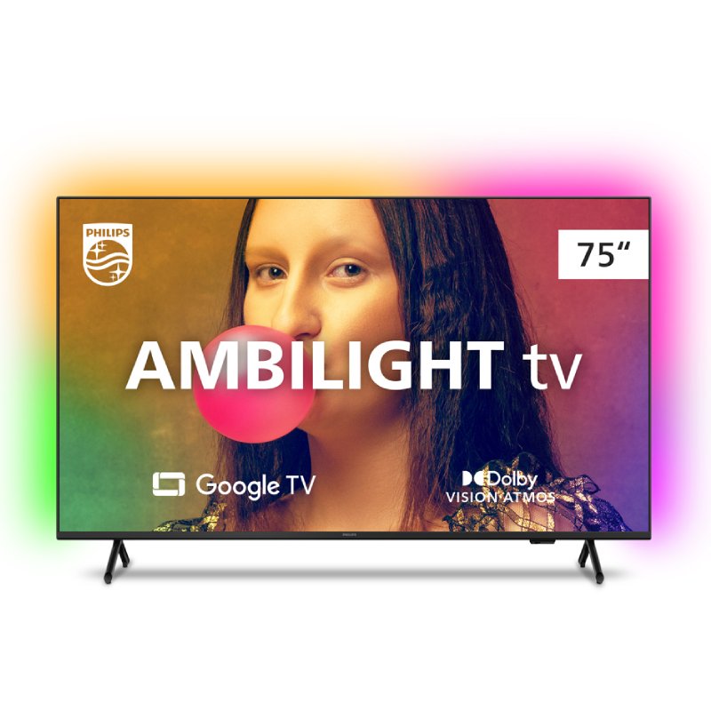 Smart Tv Philips 75" Ambilight Led 4k Uhd Google Tv 75pug7908/78