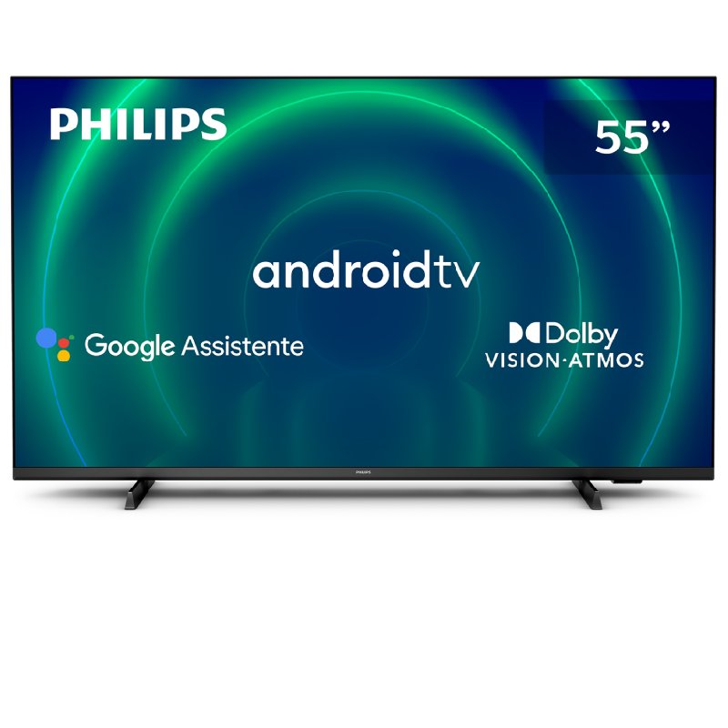 Smart TV Philips 55 4K UHD LED 55PUG7406/78 Dolby Vision e Dolby Atmos Tecnologia Inteligente Android