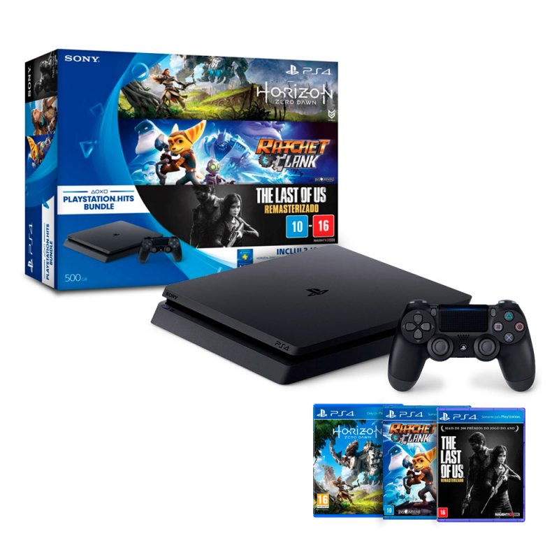 Console PlayStation 4 - Slim 1TB - Hits Bundle v3 : : Games e  Consoles