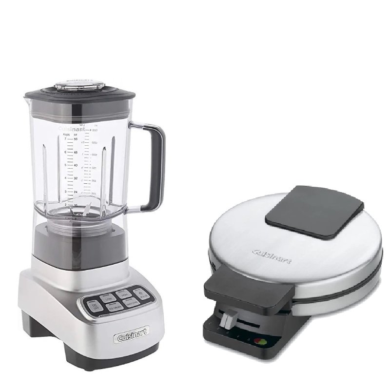 Kit Cuisinart Liquidificador Velocity Ultra 7.5 Spb-650 E Máquina De Waffle Classic Wmr-ca 110v