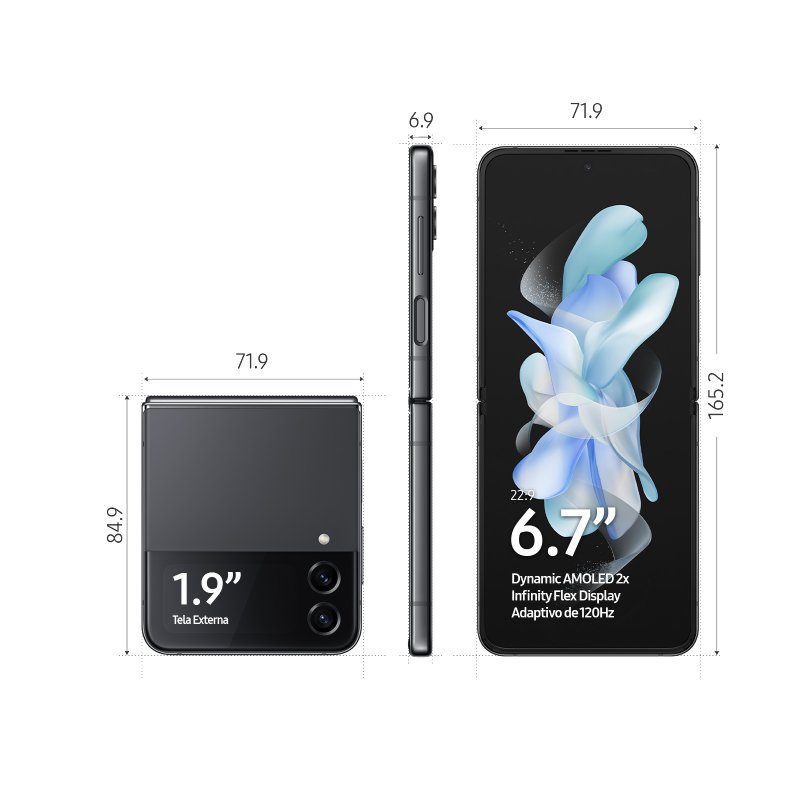 Smartphone Samsung Galaxy Z Flip4 5g Tela Dobrável De 6.7