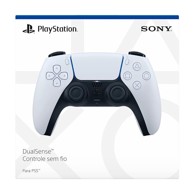 Controle Sem Fio Sony Dualsense Ps5 Branco E Preto Dualsense Ps5