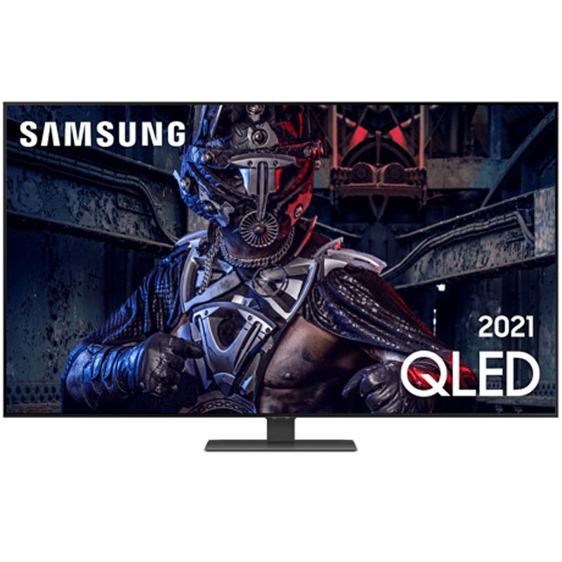 Smart TV Samsung 55 QLED 4K 55Q80A Modo Game Processador IA Som em Movimento Tela sem limites Visual livre de cabos Alexa built in