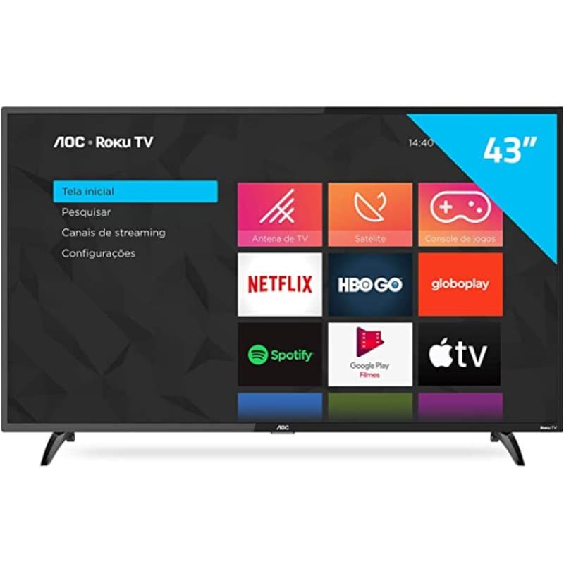 Smart TV AOC 43 Roku TV HD 43S5195/78G