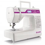 Máquina de Costura Portátil Elgin Premium Branca e Rosa JX-10000 Bivolt