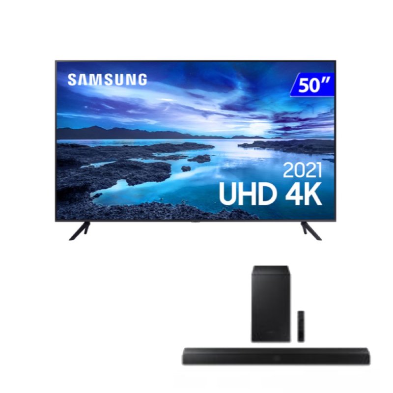 Combo Smart TV Samsung 50 UHD e Soundbar Samsung Bluetooth