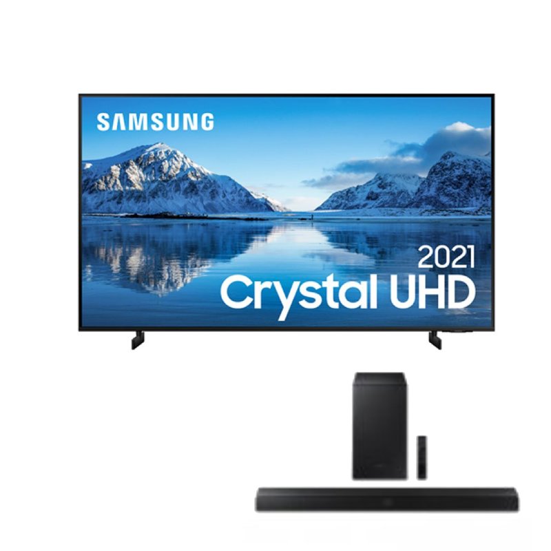 Combo Smart TV Samsung 65 Crystal UHD 4K e Soundbar Samsung Bluetooth