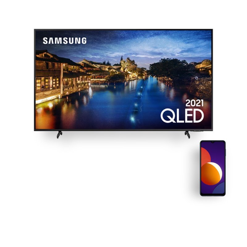 Combo Samsung Smart TV 50 QLED 4K 50Q60A e Smartphone Samsung Galaxy M12 64GB Tela 6.5