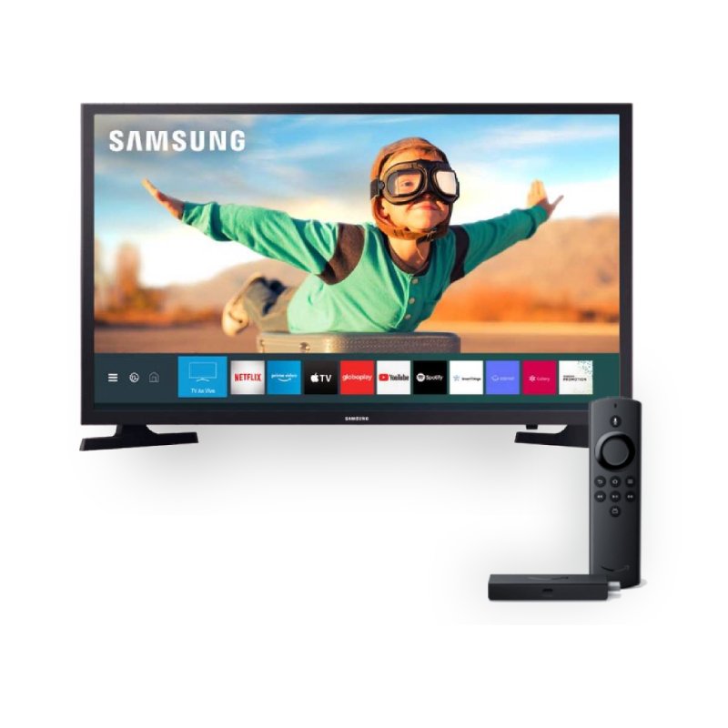 Combo Smart TV Samsung 32 Tizen HD 2020 UN32T4300AGXZD e Fire TV Stick Lite Amazon