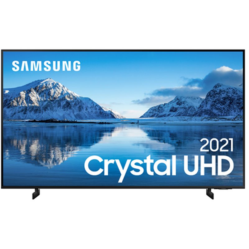 Smart TV Samsung 50 Crystal UHD 4K 50AU8000 Painel Dynamic Crystal Color Design slim Tela sem limites Visual Livre de Cabos Alexa built in Controle Único