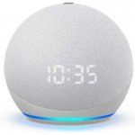 Echo Dot 4ª Geração Smart Speaker com Relógio e Alexa - Cor Branca