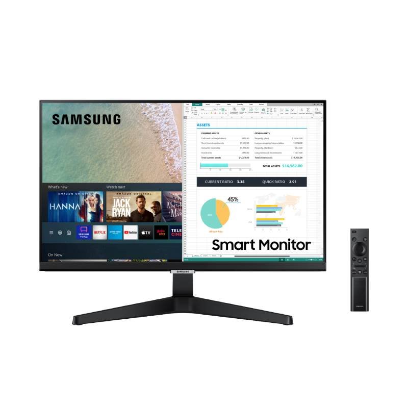 Smart Monitor FHD Samsung 24, Plataforma Tizen, Tap View, HDMI, Bluetooth, HDR, Preto, Série M5