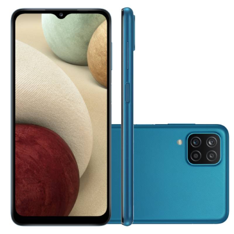 Smartphone Samsung Galaxy A12 Azul 64 GB 6.5 4 GB RAM Câm. Quádrupla 48 MP Selfie 8 MP