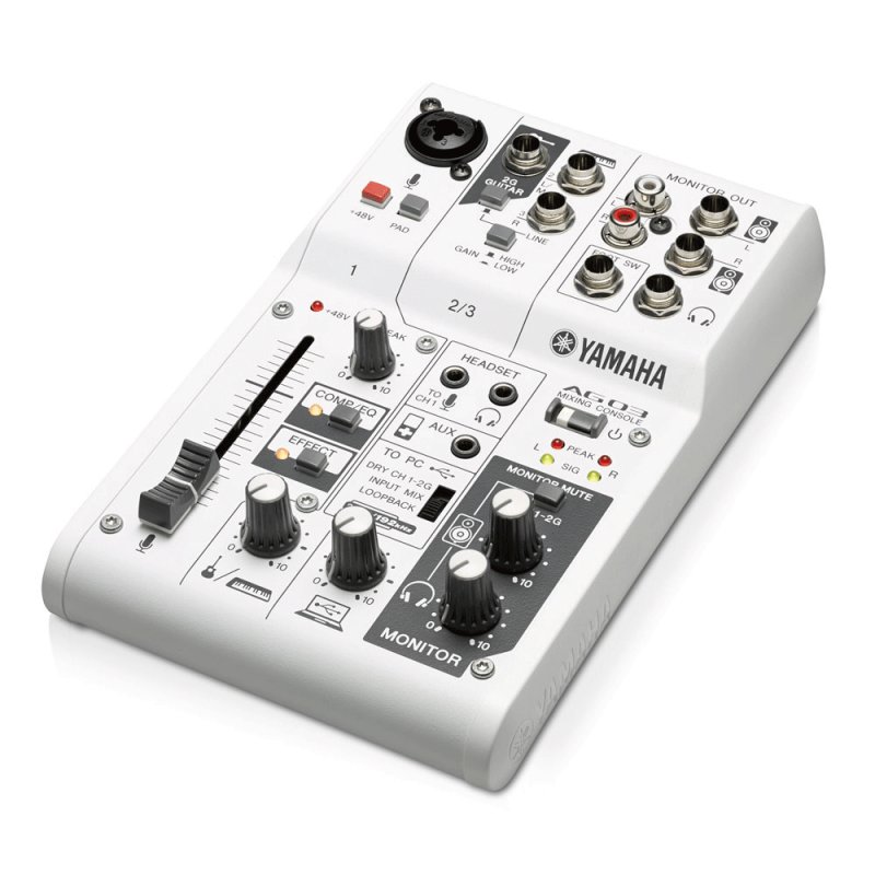 Mesa e Interface de Áudio Yamaha AG03 - Branco
