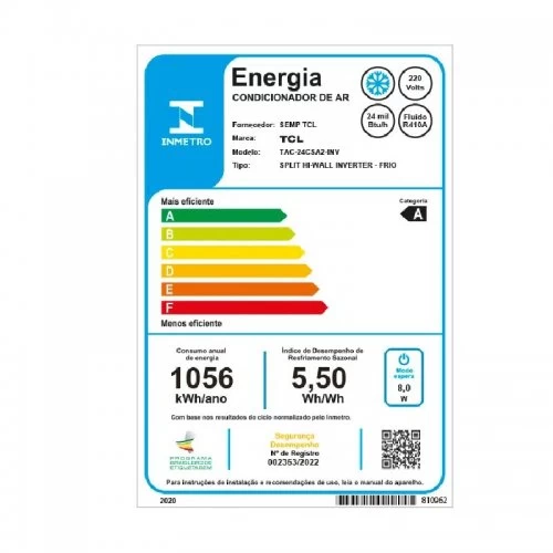 AR CONDICIONADO 24000BTUS TCL SPLIT INVERTER FRIO TAC-24CSA2 