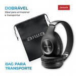 Headphone Bluetooth Aiwa Preto Dobrável AWS-HP-02-B
