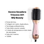 Escova Secadora MQ Hair Triscova 3 em 1 2100W 127V Rosa