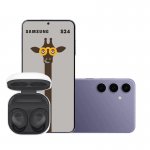 Combo Smartphone Samsung Galaxy S24 5G 128GB 6.2  Violeta Camera Tripla Traseira + Fone de Ouvido Samsung Galaxy Buds FE Bluetooth Grafite