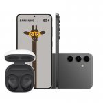 Combo Smartphone Samsung Galaxy S24 5G 256GB 6.2  Preto Camera Tripla Traseira + Fone de Ouvido Samsung Galaxy Buds FE Bluetooth Grafite