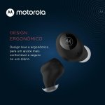 Fone de Ouvido Bluetooth Motorola Moto Buds 150 Sem Fio Branco MOTOBUDS150BCO