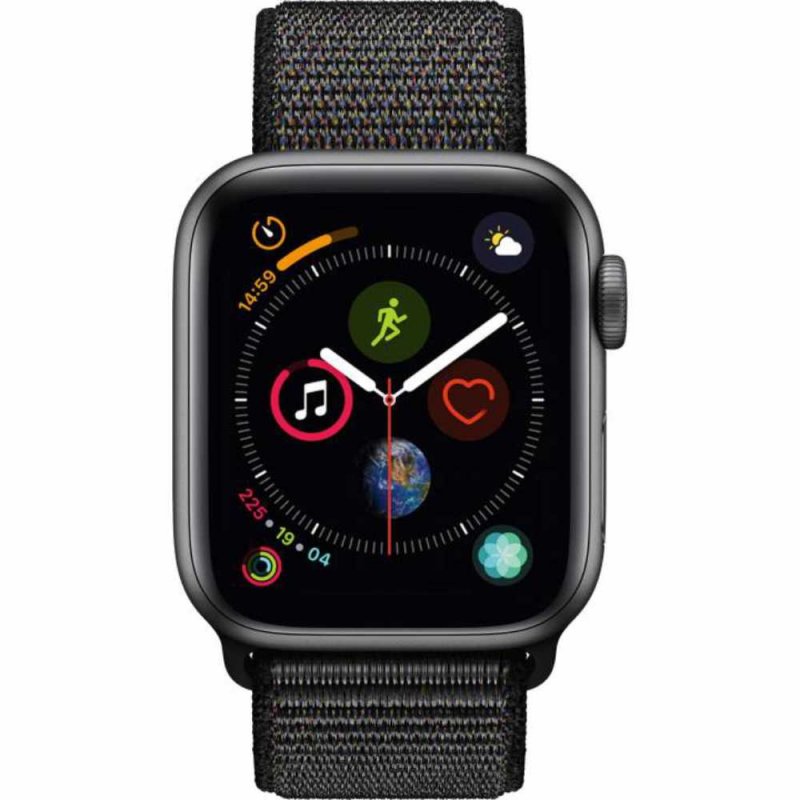 Apple Watch Series 4 GPS 40 mm Alumínio Cinza Espacial Pulseira Esportiva Loop Preto